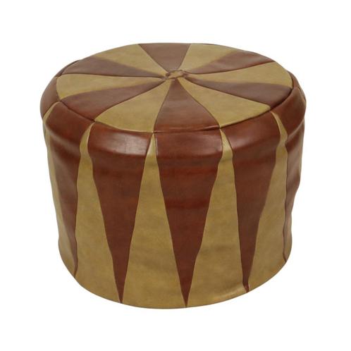Vintage Poef Stermotief Skai Kunstleer Marokkaanse Stijl Jar, Antiek en Kunst, Antiek | Meubels | Stoelen en Sofa's, Ophalen of Verzenden