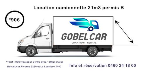 Location camionnette Permis B Avec Hayon 90€ TTC 24h00 150Km, Services & Professionnels, Location | Auto & Moto, Véhicule de déménagement ou Véhicule utilitaire