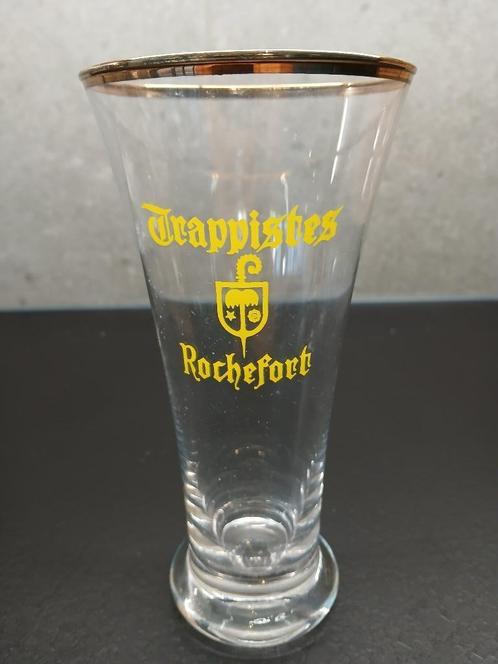 Verre flute jaune TRAPPISTES ROCHEFORT en parfait état, Collections, Marques de bière, Comme neuf, Verre ou Verres, Autres marques