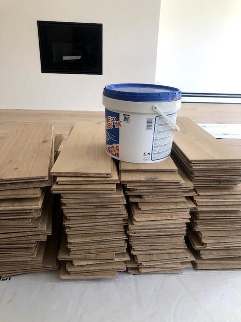 Halfmassief eikenparket (17m2), Doe-het-zelf en Bouw, Hout en Planken, Nieuw, Eiken, Ophalen