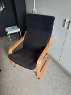 Grote houten zetel/stoel. Licht verend., Huis en Inrichting, Fauteuils, Gebruikt, Ideaal voor studentenkamer, Ophalen
