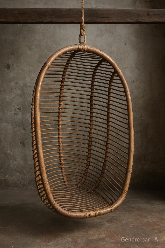 Siège suspendu en rotin, Maison & Meubles, Chaises, Utilisé, Une, Osier ou Rotin, Autres couleurs, Enlèvement