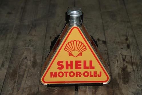 Bidon huile SHELL + titulaire  / mobiloil  aeroshell, Collections, Marques & Objets publicitaires, Enlèvement ou Envoi