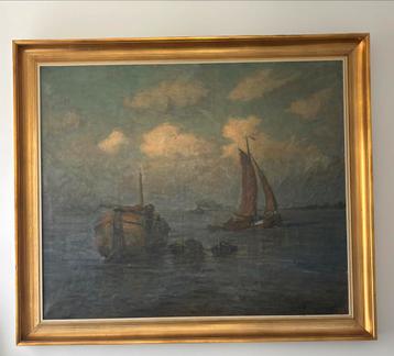 Karel Jongelinghs – Havenzicht met boten (Antwerpse haven) beschikbaar voor biedingen