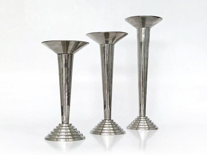 kandelaar set art deco Bauhaus era, Huis en Inrichting, Woonaccessoires | Kandelaars en Kaarsen, Gebruikt, Kandelaar, 25 tot 50 cm