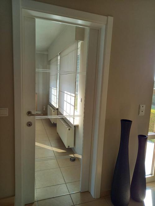 binnendeur in glas, Doe-het-zelf en Bouw, Deuren en Vliegenramen, Gebruikt, Binnendeur, 200 tot 215 cm, 80 tot 100 cm, Glas, Ophalen
