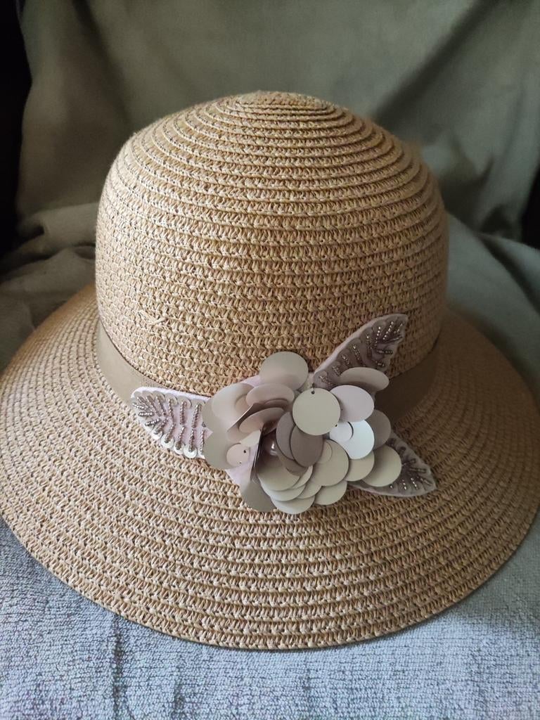 chapeau d'été beige en papier, 100% papier, Enlèvement ou Envoi, Comme neuf