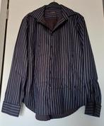 donkerbruin hemd met blauw lijnen, Kleding | Heren, Overhemden, Bruin, Ophalen of Verzenden, Gedragen, Halswijdte 41/42 (L)