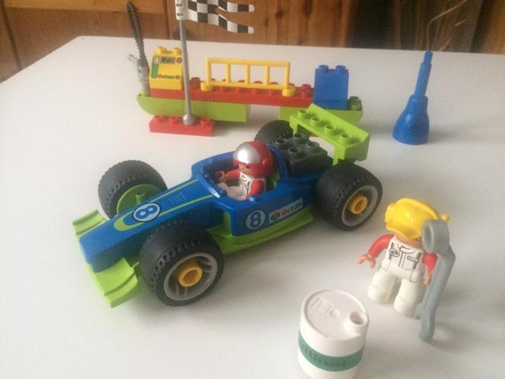 Duplo TOOLO 6143 - voiture F1 de course et stand de course -, Kinderen en Baby's, Speelgoed | Duplo en Lego, Gebruikt, Duplo, Ophalen