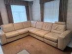 Lederen salon, Huis en Inrichting, Ophalen, Gebruikt, Zacht leder beige (cremekleur)