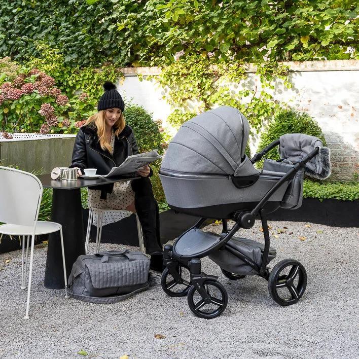 Complete kinderwagen First - Atlanta Grey, Kinderen en Baby's, Buggy's, Zo goed als nieuw, Overige merken, Regenhoes, Verstelbare rugleuning