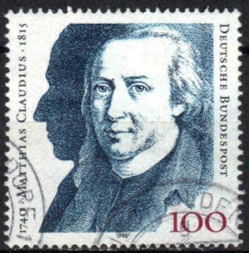 Duitsland Bundespost 1990 - Yvert 1305 - Mathias Claudi (ST), Postzegels en Munten, Postzegels | Europa | Duitsland, Gestempeld