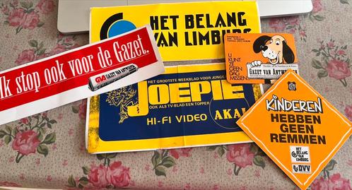 Oude stickers kranten & tijdschriften 1970-1980, Verzamelen, Stickers, Gebruikt, Film, Tv of Omroep, Ophalen of Verzenden
