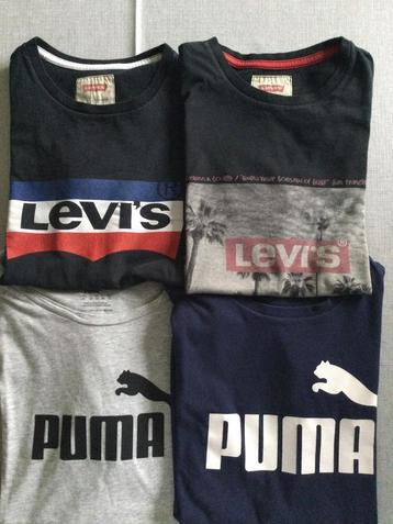 4 T-shirts jongens 14jaar Levi’s en Puma 
