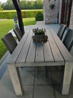 Tuintafel + 4 stoelen, Jardin & Terrasse, Tables de jardin, Comme neuf, Rectangulaire, Autres matériaux, Enlèvement