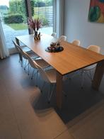 Design tafel met 8 Vitra stoelen, Comme neuf, Enlèvement ou Envoi