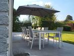 Glazen Tuintafelset 2 tafels met 10 stoelen + extra kussens, Tuin en Terras, Tuinsets en Loungesets, Ophalen, Zo goed als nieuw