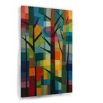 Abstract bos in vormen canvas 60x90cm - 18mm., Huis en Inrichting, Woonaccessoires | Schilderijen, Tekeningen en Foto's, Nieuw