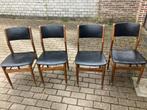 4 prachtige vintage stoelen (60’s), Huis en Inrichting, Ophalen, Gebruikt, Bruin, Hout