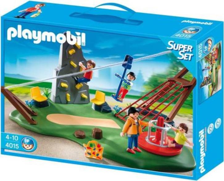 Playmobil 4015 – Recreatiepark met kabelbaan en klimmuur, Kinderen en Baby's, Speelgoed | Playmobil, Zo goed als nieuw, Complete set
