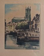 LINCK - Ets Zicht op Gent met Sint-Baafstoren, Antiek en Kunst, Ophalen of Verzenden