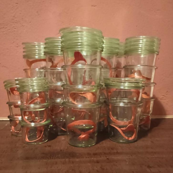 Lot glazen weck confituur potten inmaakpotten, Verzamelen, Glas en Drinkglazen, Ophalen
