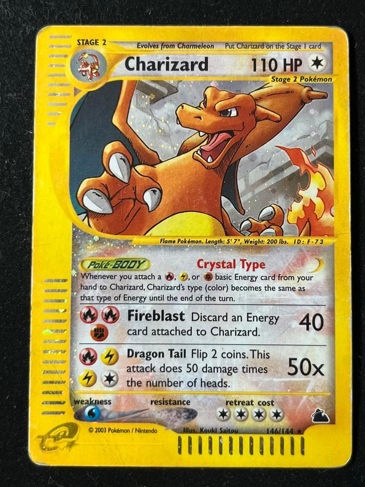 Crystal Holo Charizard Skyridge, Hobby en Vrije tijd, Verzamelkaartspellen | Pokémon, Ophalen of Verzenden