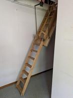 Zoldertrap Beukenhout Inschuifbaar, Doe-het-zelf en Bouw, Ladders en Trappen, Ophalen, Gebruikt, Trap, Opvouwbaar of Inschuifbaar