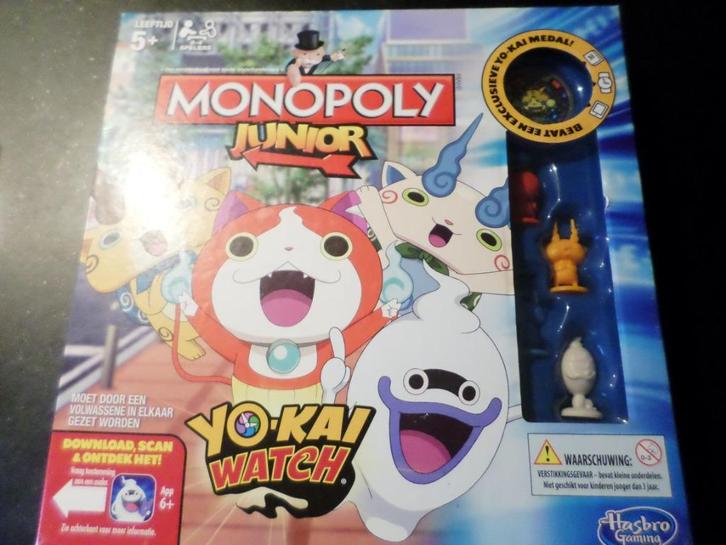 Monopoly Junior - Yo-Kai Watch, Hobby en Vrije tijd, Gezelschapsspellen | Bordspellen, Zo goed als nieuw, Vijf spelers of meer