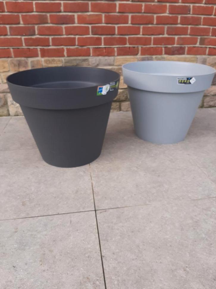 Nieuwe grote ronde versterkte bloempotten 60 cm, Tuin en Terras, Bloempotten, Nieuw, Kunststof, Binnen, Balkon, Tuin, 40 tot 70 cm