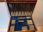 bestek koffer Mappin & Webb Sheffield zilverwerk jachtmessen, Antiquités & Art, Antiquités | Couverts, Enlèvement ou Envoi