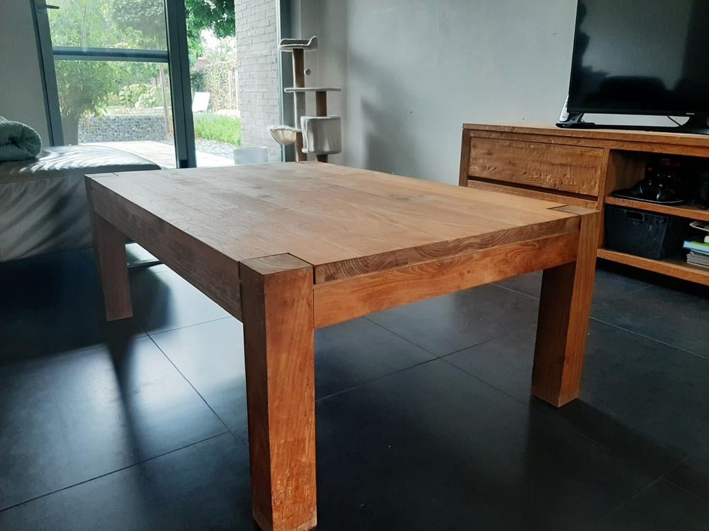 Salontafel in teakhout, Huis en Inrichting, Tafels | Eettafels, Ophalen, Teakhout