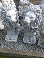 statue paire de lion assis en pierre pat G ET D, lot de 2 !, Jardin & Terrasse, Statues de jardin, Animal, Pierre, Enlèvement ou Envoi