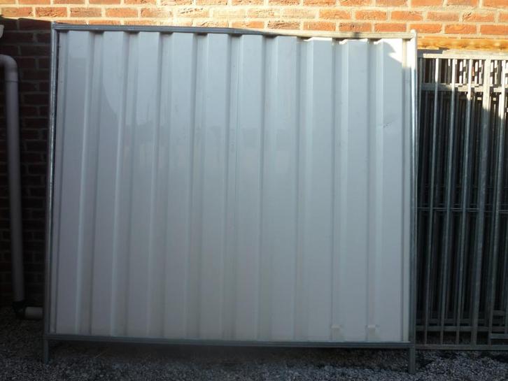 gesloten bouwhek heras, Tuin en Terras, Bergingen en Tuinkasten, Zo goed als nieuw, Metaal, Ophalen