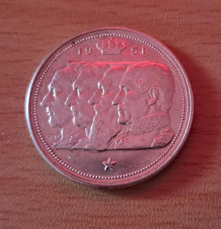 Munt 100 Frank België 4 koningen 1951 in perfecte staat, Postzegels en Munten, Munten | België, Zilver, Zilver, Ophalen of Verzenden