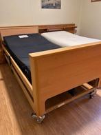 elektrisch verstelbaar hoger lager bed, Huis en Inrichting, Ophalen, 90 cm, Eenpersoons, Bruin