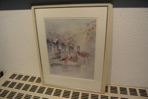 Don Remon Gesign.Drie Flamingo’s in de Vijver, Antiek en Kunst, Kunst | Litho's en Zeefdrukken, Ophalen of Verzenden