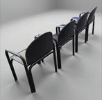 set 4x Gae Aulenti Orsay armchair stoel Knoll Black leather, Enlèvement ou Envoi