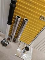 Dubbelwandige kachelpijp 100cmx80mm , doorvoer en kap, Ophalen of Verzenden, Nieuw, Hout, Houtkachel