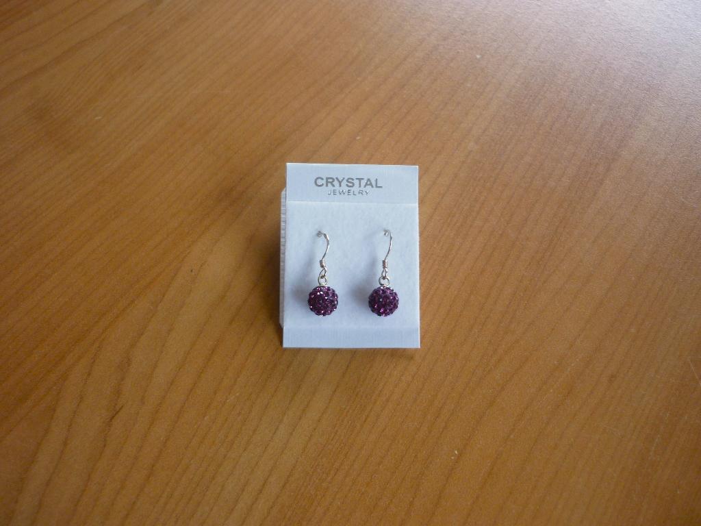 Oorbellen bol Strass Donkerpaars-roze Shamballa Nieuw, Bijoux, Sacs & Beauté, Boucles d'oreilles, Enlèvement ou Envoi, Rose, Argent