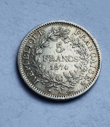5 francs 1874 A - Hercule IIIe République beschikbaar voor biedingen