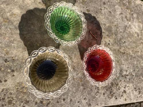 3 KOMMETJES MURANO GLAS. 13 CM., Antiek en Kunst, Antiek | Glaswerk en Kristal, Ophalen of Verzenden