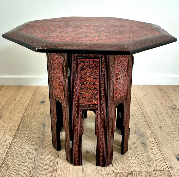 Vintage Sidetable Birma, Maison & Meubles, Tables | Dessertes, Utilisé, 25 à 50 cm, Moins de 50 cm, Autres formes, Autres essences de bois