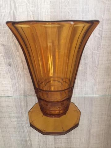 vase en verre pressé art déco, Enlèvement ou Envoi