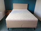 Bed, Huis en Inrichting, Slaapkamer | Bedden, Ophalen, Nieuw, Beige, Stof