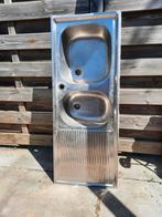 Dubbele spoelbak inox, Ophalen, Gebruikt