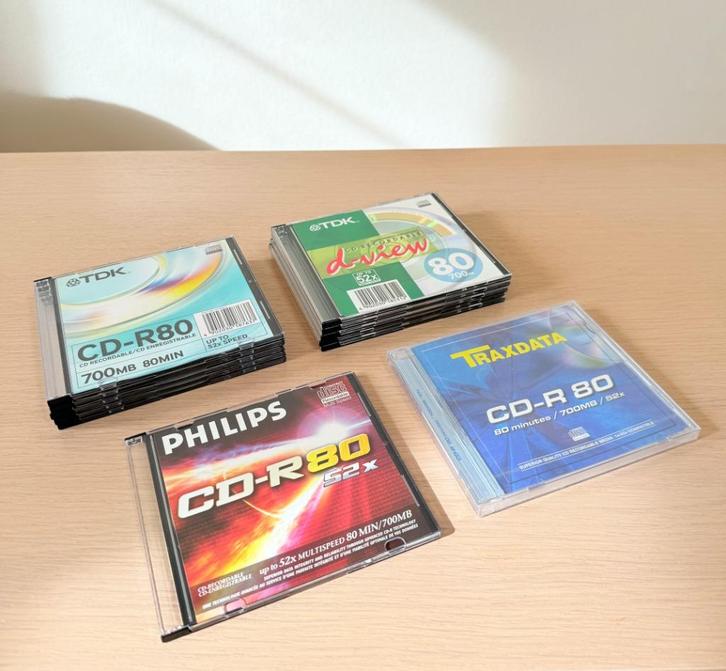 12 x beschrijfbare CD-R 80 discs / Philips / TDK / Traxdata, Computers en Software, Beschrijfbare discs, Nieuw, Cd, Ophalen of Verzenden