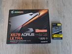 X570 Aorus ultra + 64gb ram DDR4 (2x32gb 3600Mhz), ATX, Gebruikt, Socket AM4, AMD