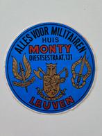 Vintage Sticker - Huis Monty - Leuven, Ophalen of Verzenden, Zo goed als nieuw, Overige typen