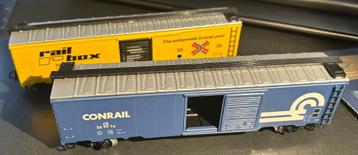 3094. 2 Amerikaanse HO Märklin Boxcars.  beschikbaar voor biedingen